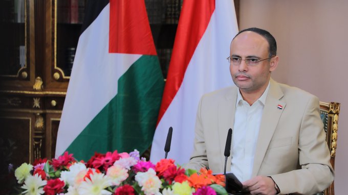 الرئيس المشاط يوجه رسائل لأمريكا بشأن فلسطين ودول التحالف فيما يتعلق باليمن