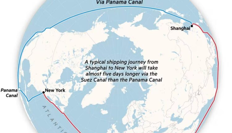 جفاف قناة بنما يعطل جزءاً من التجارة العالمية والطريق البديل هو السويس باب المندب المقفل أمام سفن إسرائيل