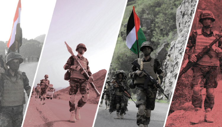 وحدات رمزية من قوات التدخل السريع تنفذ مسيرًا عسكريً تحت شعار “حارس الطوفان”