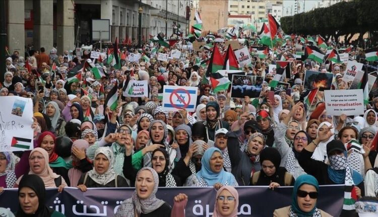تظاهرات حاشدة في عدد من المدن المغربية نصرة لغزة