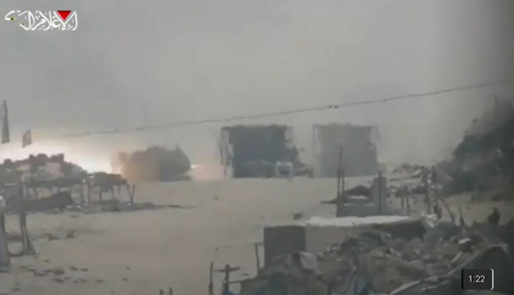 ضمن عمليات “عصا موسى” القسام تبث مشاهد استهداف آليات العدو غرب جباليا