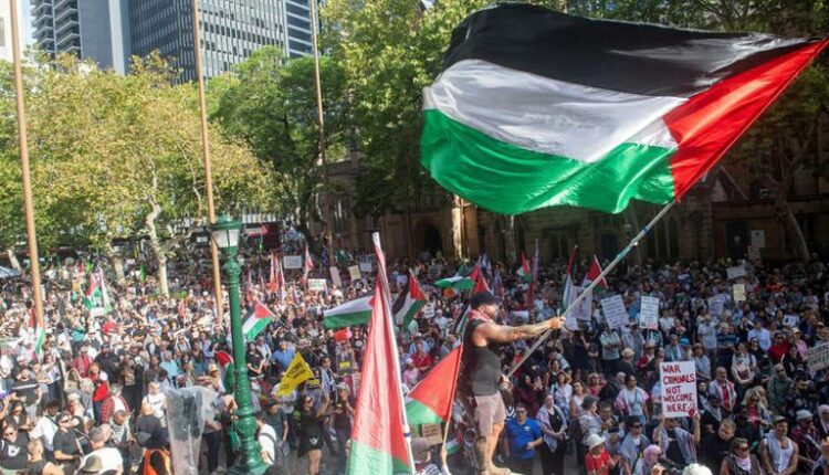 تظاهرة حاشدة في أستراليا احتجاجا على زيارة الرئيس الإسرائيلي للبلاد