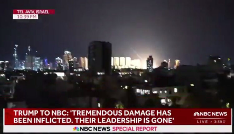 مقطع لحظة سقوط مباشر لصاروخ إيراني سريع على “تل ابيب”