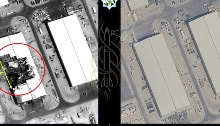 صور أقمار اصطناعية تظهر أضرارا في قاعدة العديد بقطر