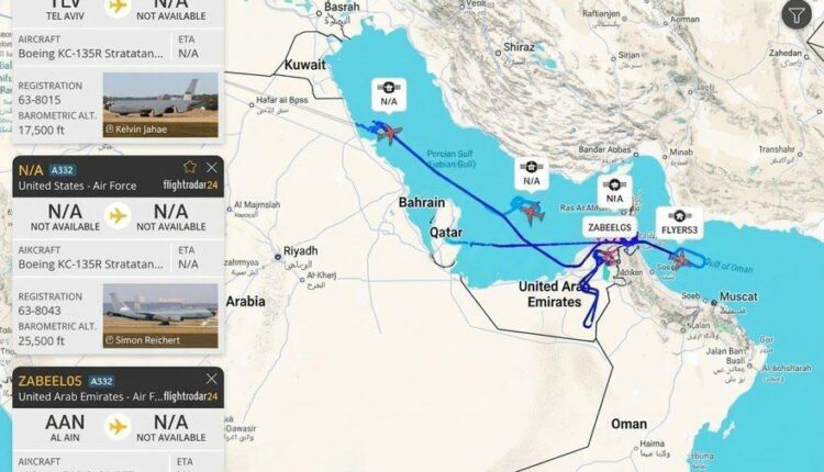 طائرات تزويد بالوقود أميركية وإماراتية تنشط فوق مضيق هرمز